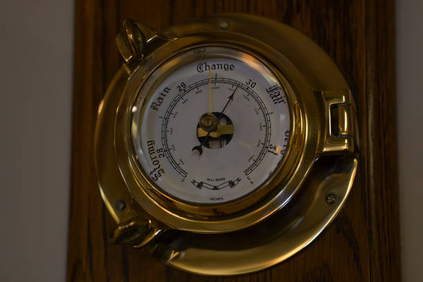 Shiny metal historic barometer