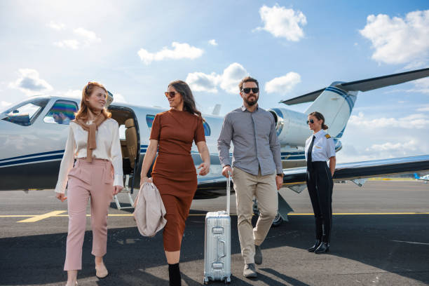 istock Family and Pilot by Private Jet After Vacation 2161758670