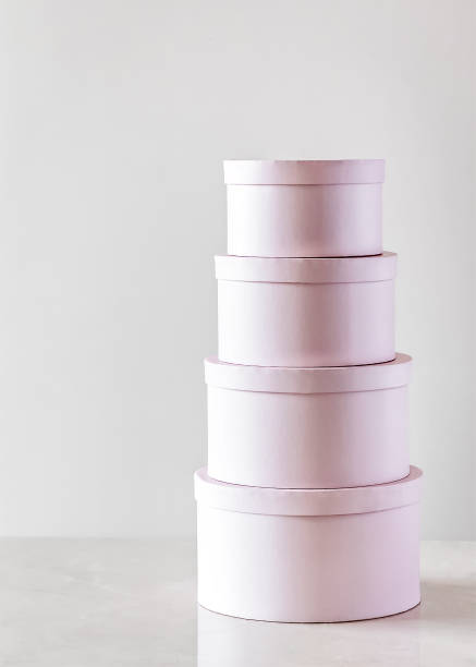 istock Pink Stacking Boxes Decoration Florist Wedding Events Round Circular 2161767519