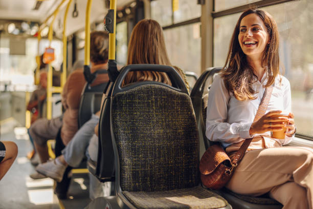 Young woman on public transportation