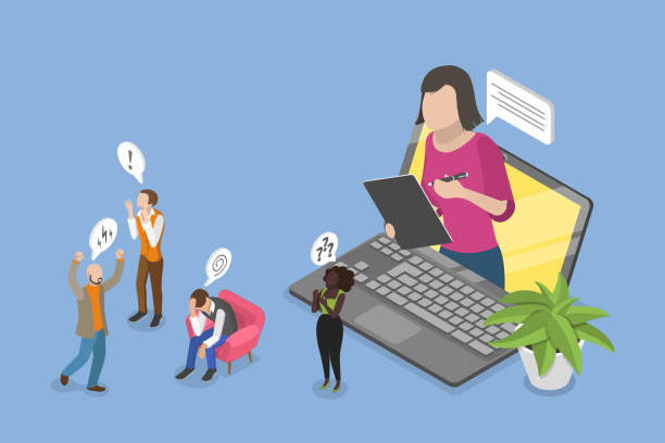 istock 3D Isometric Flat Vector Conceptual Illustration of Online Psychotherapy Consultation 2161770797