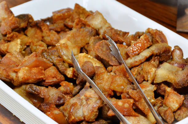A platter full of delicious cracklings for lunch