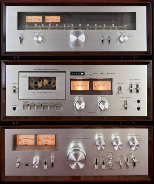 Vintage Home Stereo Audio Gear Equipment System Tower Stack Closeup