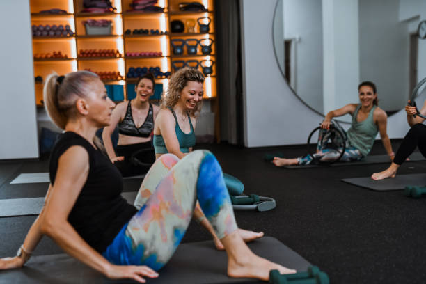 istock Smiles And Positive Vibes For Female Athletes During Workout Class 2161798894