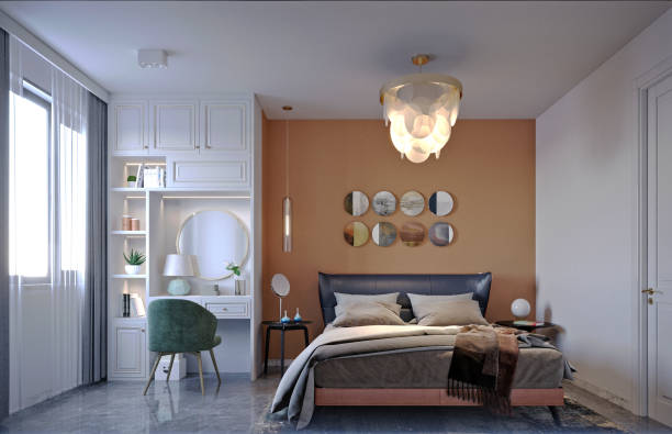 istock 3d render of luxury hotel room 2161799108