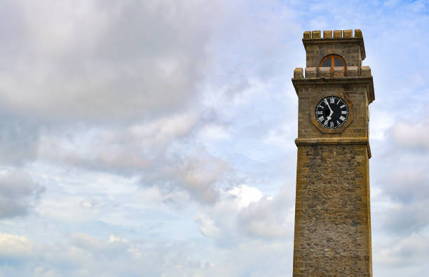 Old Clock Tower At Galle Dutch Fort. 17th Centurys Ruined Dutch Castle That Is Unesco Listed As A World Heritage Site In Sri Lanka