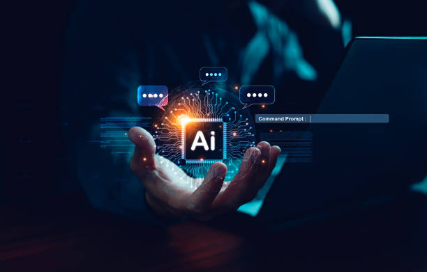 istock Ai tech, Businessman show virtual graphic global Internet connect, Chatbot Chat with AI, Artificial Intelligence. Using command prompt for generates something, Futuristic technology transformation. 2161803834