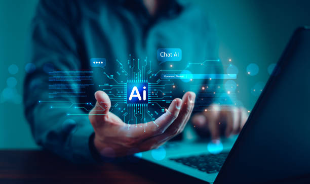 istock Ai tech, Businessman show virtual graphic global Internet connect, Chatbot Chat with AI, Artificial Intelligence. Using command prompt for generates something, Futuristic technology transformation. 2161803841