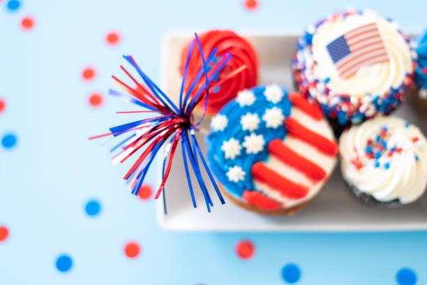 istock Defocused fourth of july party cupcakes 2161806250