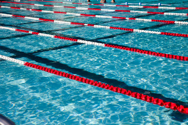 Swimming pool lane rope separated place for swimmer