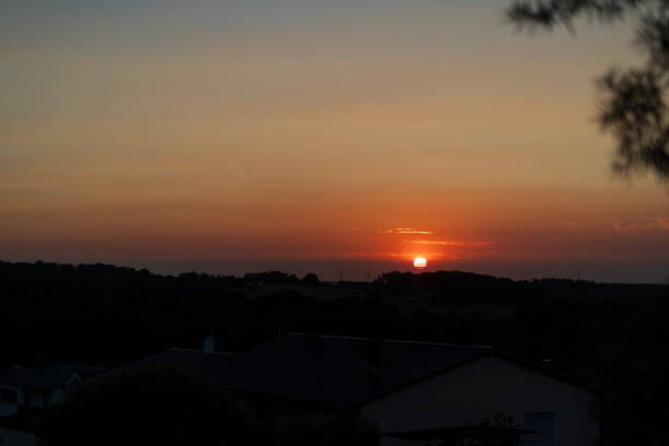 Beautiful sunset in North Rhine Westphalia, Germany.