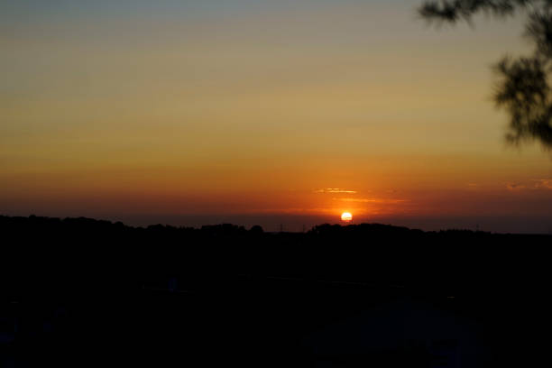 Beautiful sunset in North Rhine Westphalia, Germany.