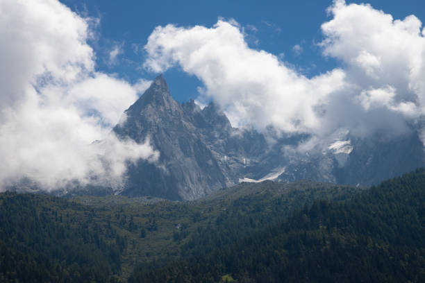 Summer afternoon in Chamonix, MontBlanc Massif views, Mer du Glaç time lapse video.