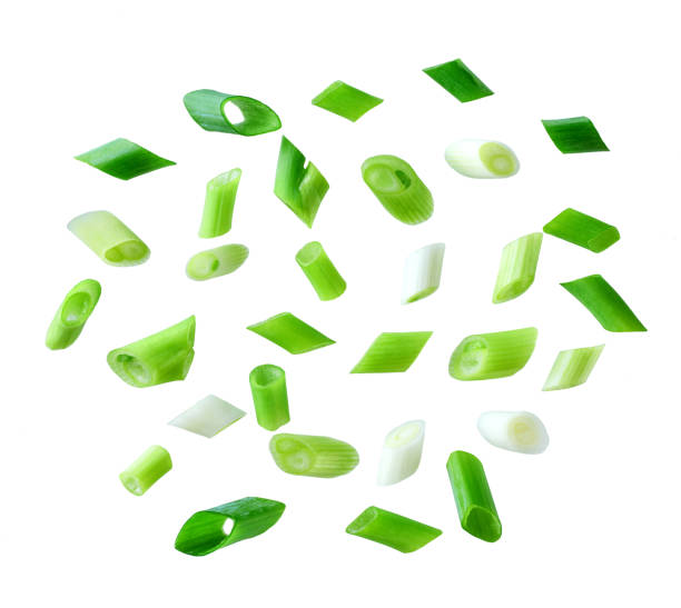 istock Spring chopped onions isolated on a white background. 2161817935