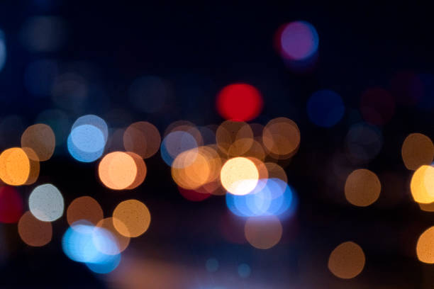 Bokeh light pattern in the city, defocused