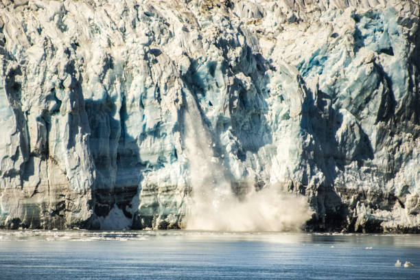 Low clouds over Dawes Glacier in Alaska