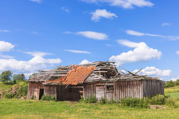 Old ruined barn in the countryside