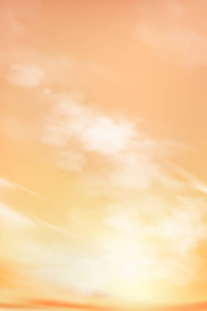 istock Sunset Sky Background,Sunrise cloud Orange,Yellow in morning Summer,Vector sunny Autumn,Nature landscape sky over sea in evening.Winter sunlight,cartoon illustration Horizon Spring after sundown 2161849516