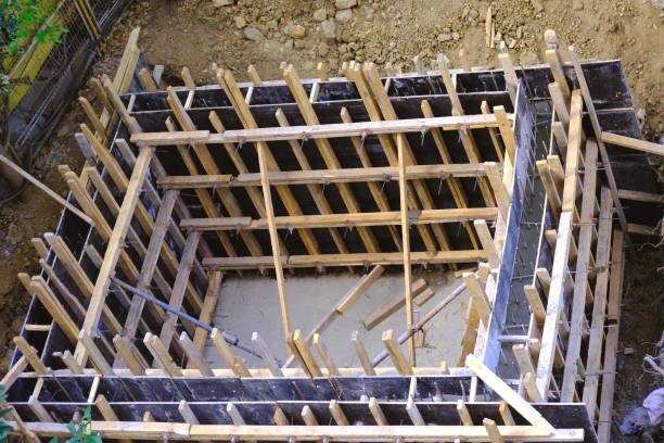 istock Construction of a water tank, view from above 2161849581