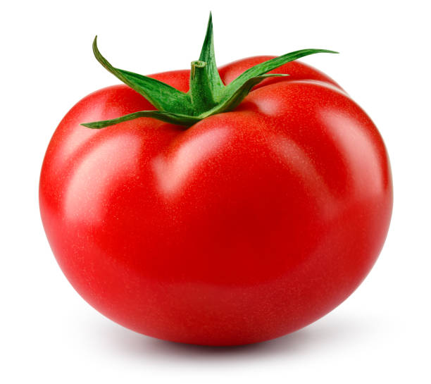 istock Tomato isolated. Tomato on white background. Perfect retouched tomatoe side view. With clipping path. Full depth of field. 2161851802