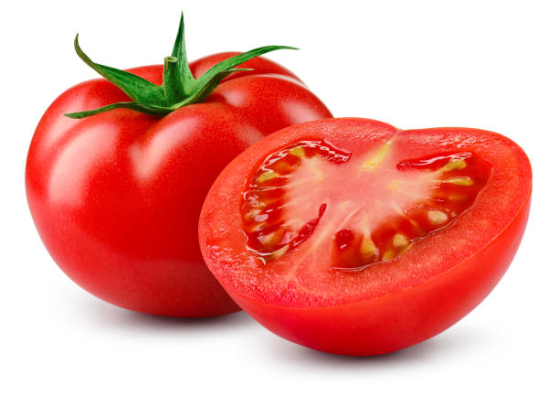 istock Tomato isolated. Tomatoes on white background. Tomato and a half side view. With clipping path. Full depth of field. 2161851819