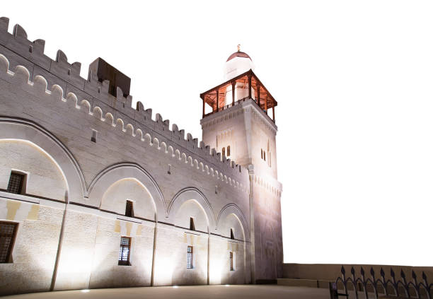 istock King Hussein Bin Talal mosque in Amman (at night), Jordan.  On white background 2161855568