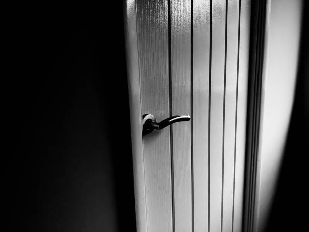 A wooden interior door