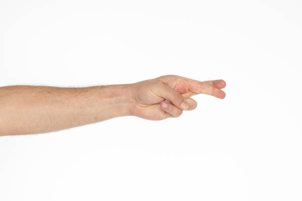 man hand making a wishing sign with her fingers.