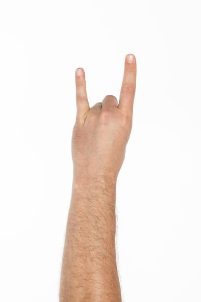 Man in Wristband making Rock & Roll Hand Symbol