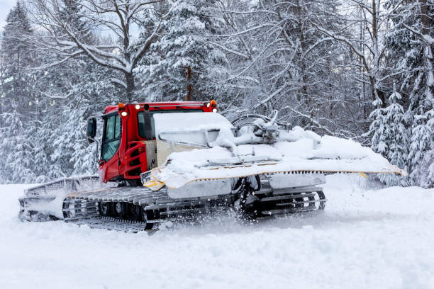 istock Snow groomer ratrack machine, ski slope 2161862137