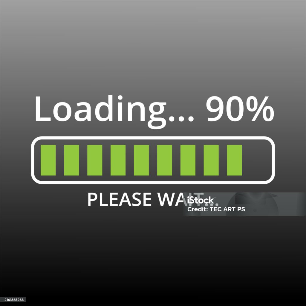 Vector Loading Progress Bar 90 Stock Illustration - Download Image Now ...