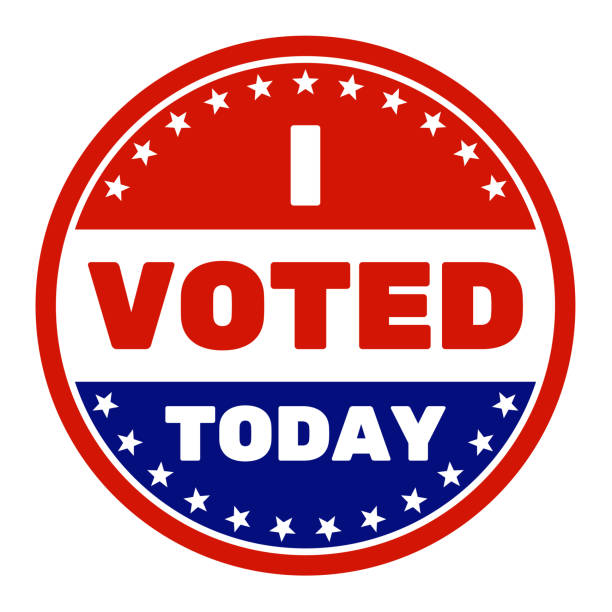 istock I voted today pin, election day badge for voted people, round label or sticker, vector 2161870002