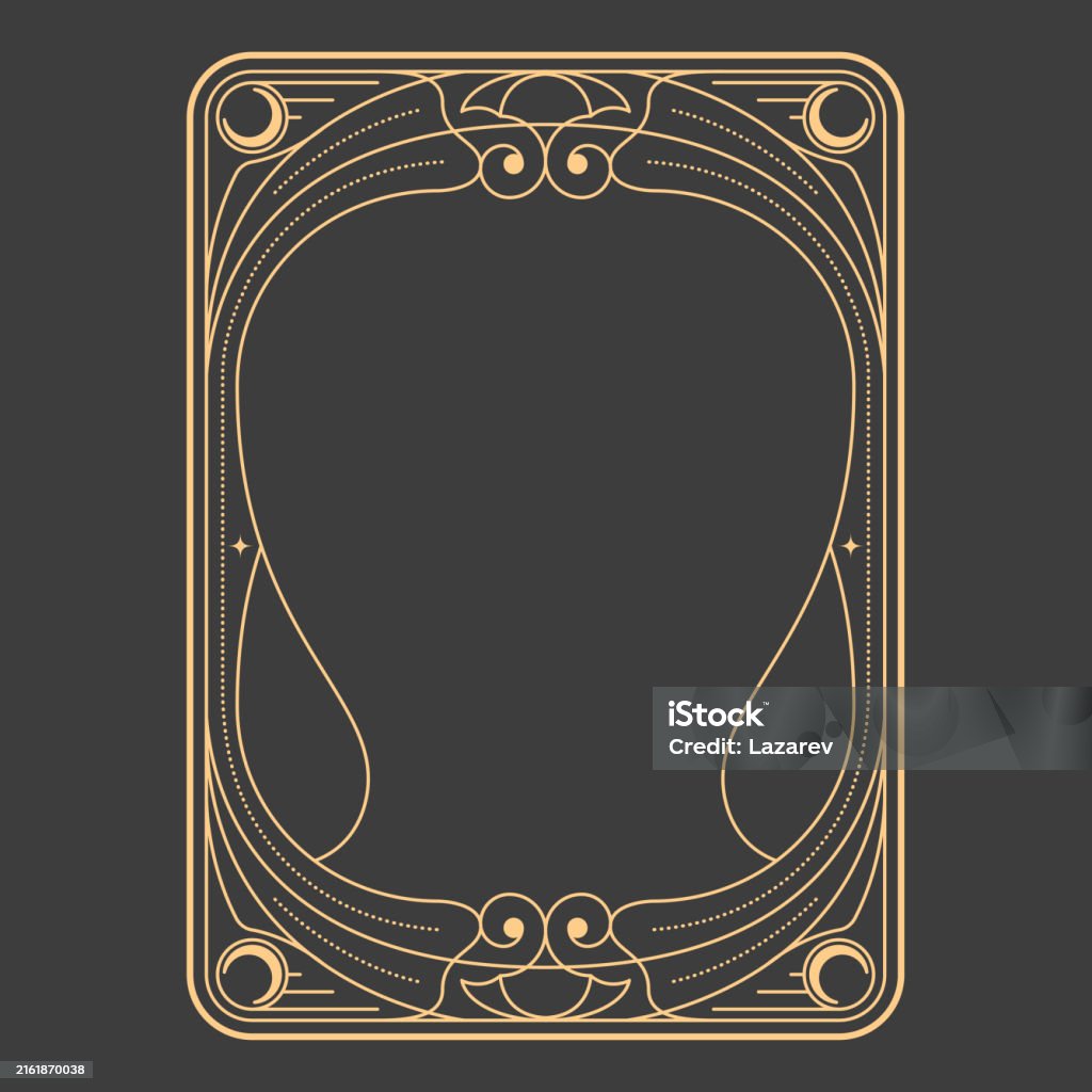 Vector Tarot Frame Magic Frame With Art Nouveau Design Elements Reverse Side Of Tarot ...