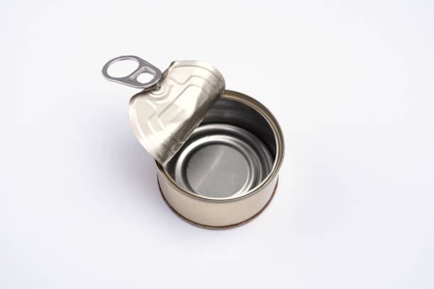 istock Recycling concept. Open can on white background Recycling materials. Cardboard. color background 2161870630