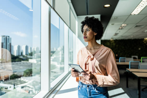 istock Businesswoman contemplating on the office 2161871237