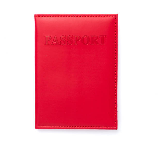 istock Red passport isolated on white, top view 2161881132