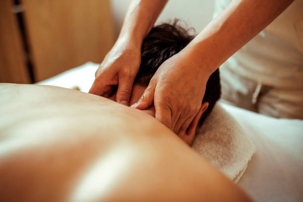 istock Close-up of a man getting massage 2161884576