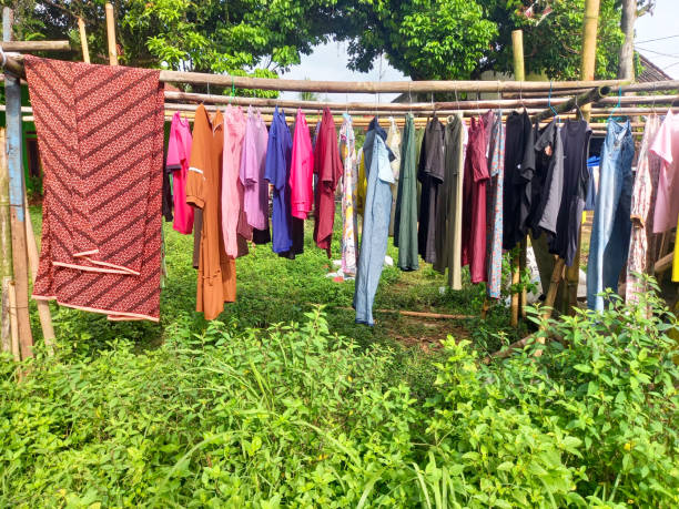 istock Clothesline in the village 2161888964