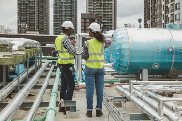 istock Industrial engineer work on site. engineer visit and inspection site engineer at industrial site. Inspector engineer check and working on site 2161892443
