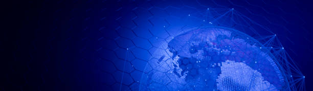 istock connection with plexus.Business global network technology background. Futuristic global network concept with glowing planet. 3d rendering 2161893192