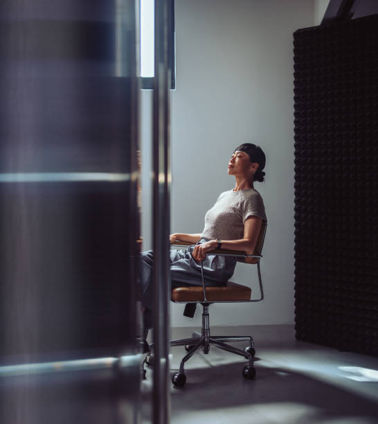 Businesswoman Taking a Break in Modern Office Setting