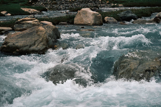 istock Close-up view of strong mountain stream 2161898143