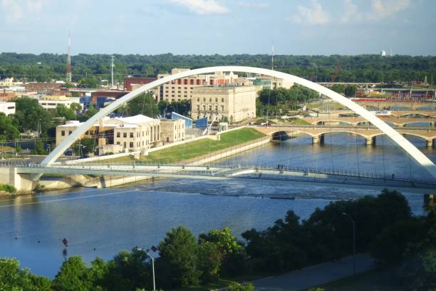 istock Pedestrian bridge in Des Moines, Iowa 2161899478