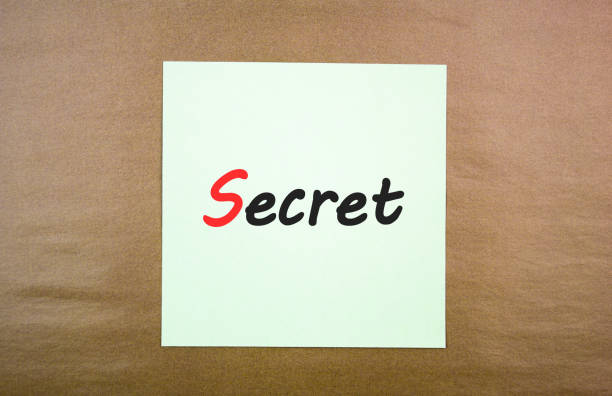 Secret, a note on a page. Secret, word.