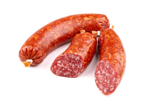 istock Bratwurst without casing - delicious sausages on a white background 2161905548