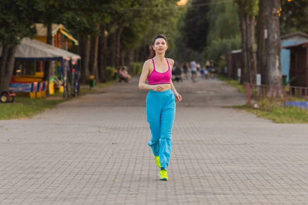 Running at sunset.