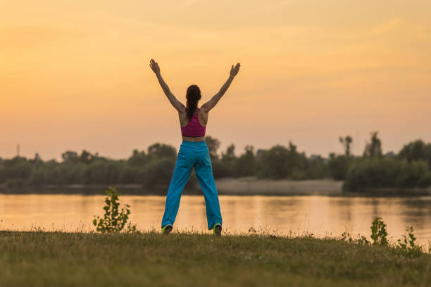 Gymnastics at sunset