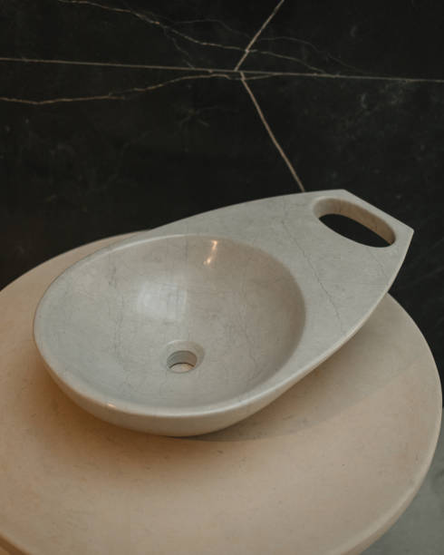 Grey Marble Spoon Display in Showroom