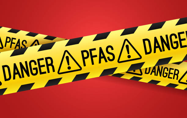 ilustrații de stoc cu pericol pfas avertizare bandă barieră de avertizare - eternitate
