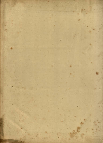 Old faded yellowed paper background texture, stained, orginal 150 years old